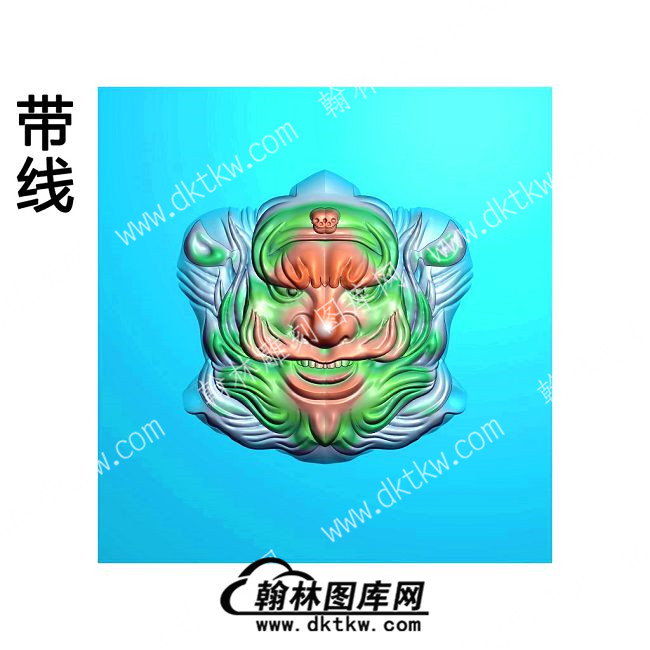 人物挂件 钟馗头像带线精雕图(GJJD-0121).jpg