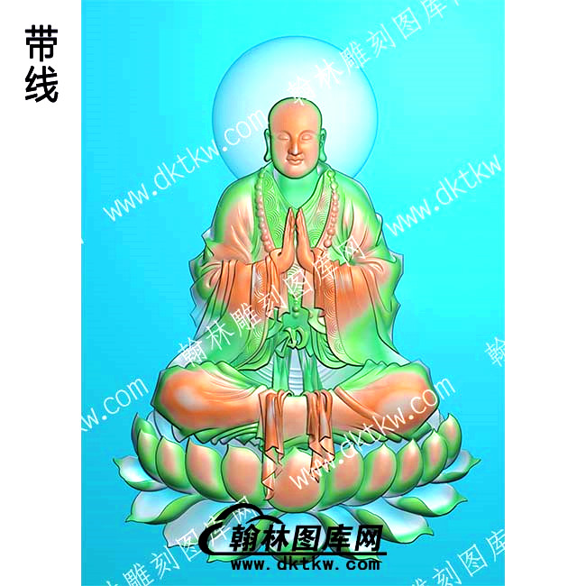 合掌尊者佛像带线精雕图(GJJD-0707).jpg