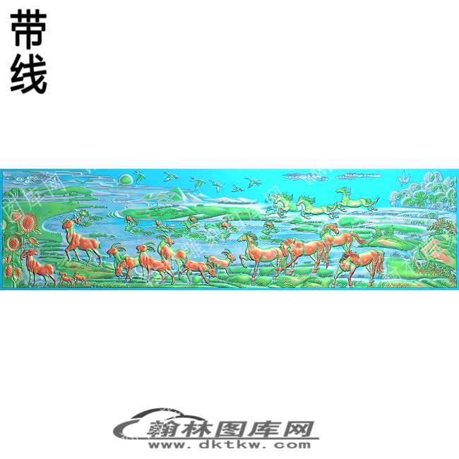 山水动物大雁骏马羊牧羊带线精雕图(ZSHN-0701).jpg