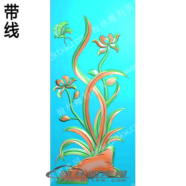 植物兰花蝴蝶带线精雕图(ZSHN-0725).jpg