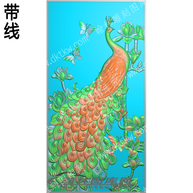 植物花鸟 孔雀木兰带线精雕图(ZSJD-0544).png