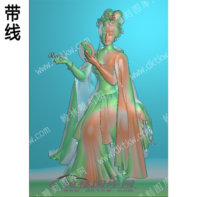 中式精雕图 人物专区 侍女带线(ZSJD-0142).jpg