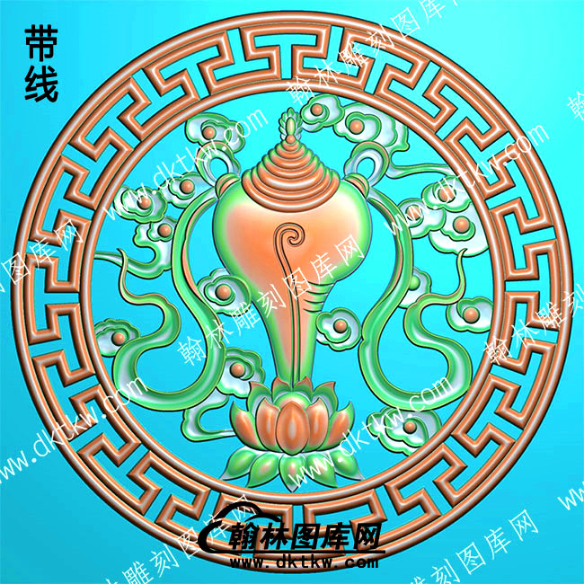 藏式八宝圆形白海螺祥云带线精雕图(ZSBB-0111).jpg