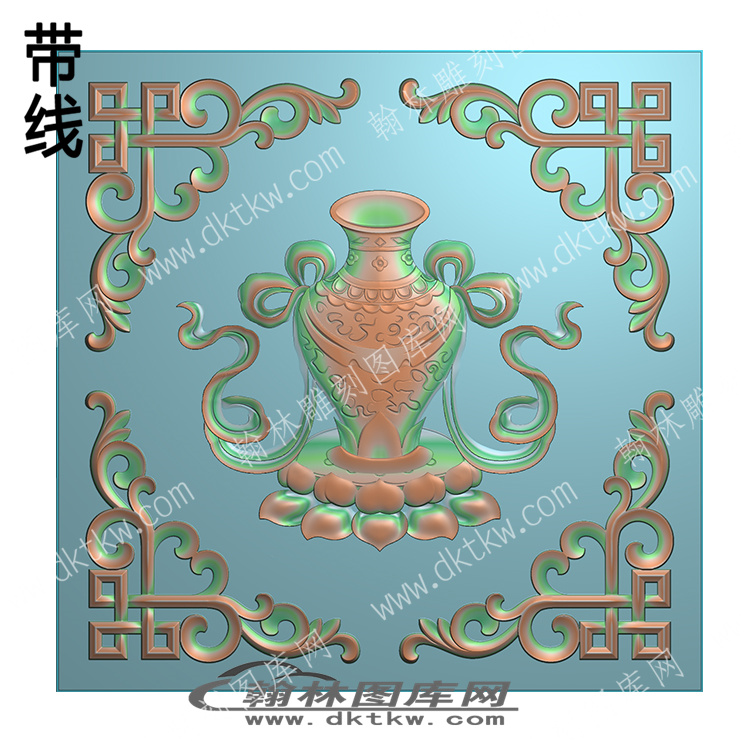 藏区八宝宝瓶镂空花格边框带线精雕图(ZSBB-0201).jpg