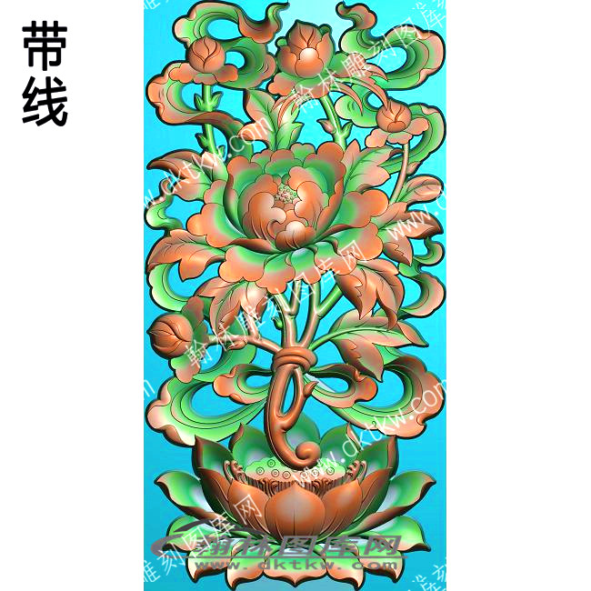 藏式八宝莲花1莲花座带线精雕图（ZSBB-05-04).jpg