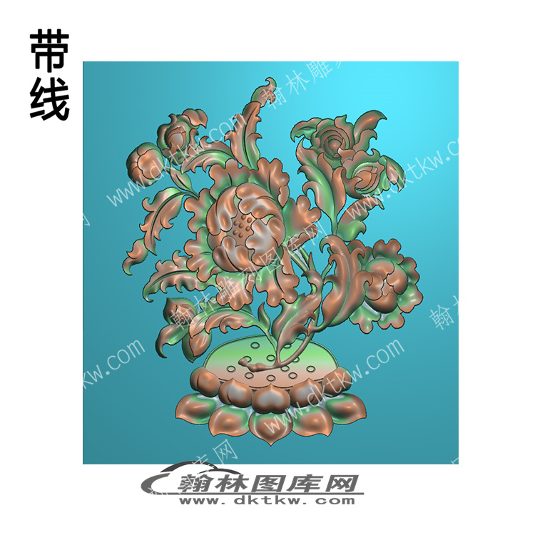 藏式八宝莲花莲花底座带线精雕图（ZSBB-05-06).jpg