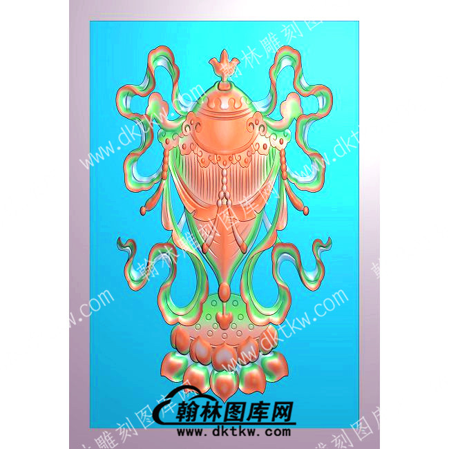 藏式八宝 伞莲花底座带线精雕图（ZSBB-06-02).jpg