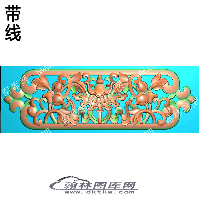 藏式八宝 胜利幢花草背景带线精雕图（ZSBB-07-02).jpg