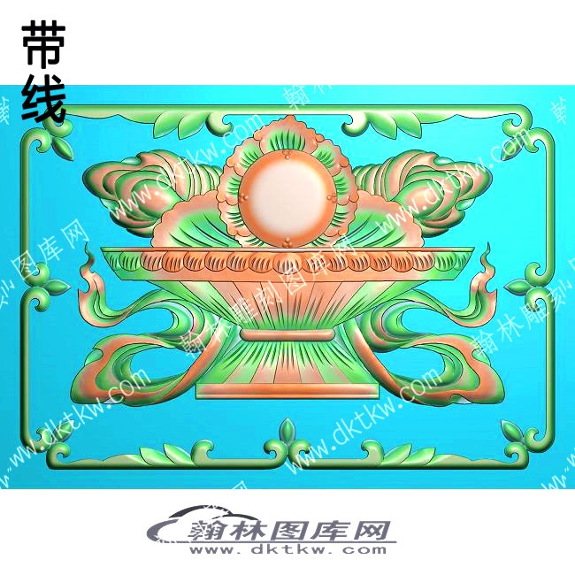 藏式精雕八瑞之明镜螺带线精雕图(ZSBB-09-10).jpg
