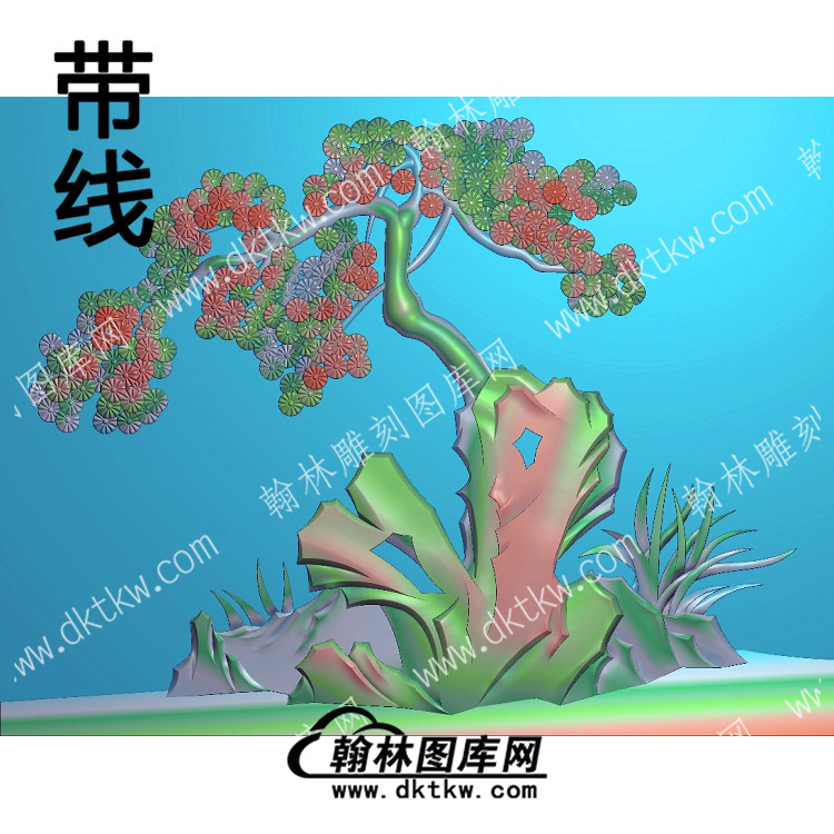 中式精雕 假山松树(ZSJD-0152).jpg