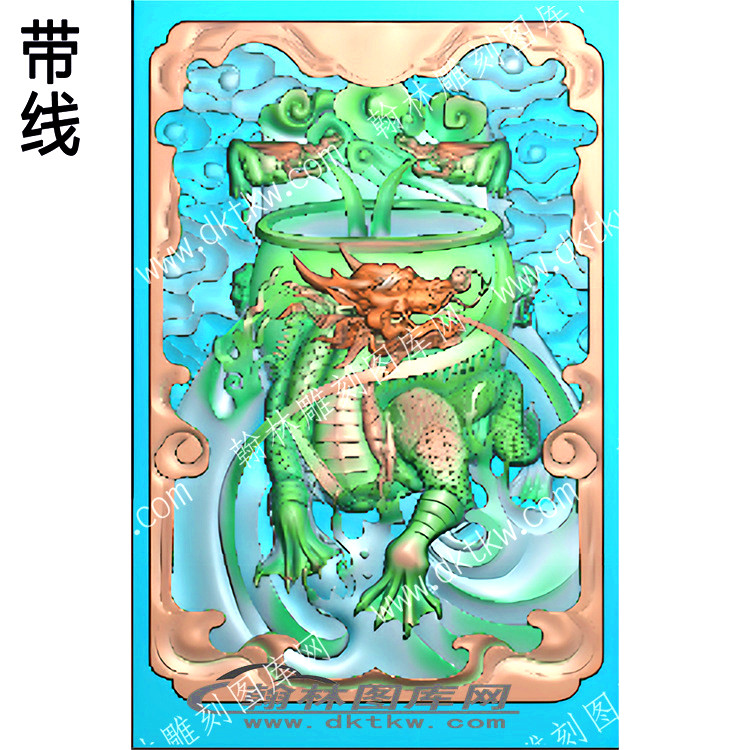 螭首貔貅聚宝盆带线（QTG-113）.jpg