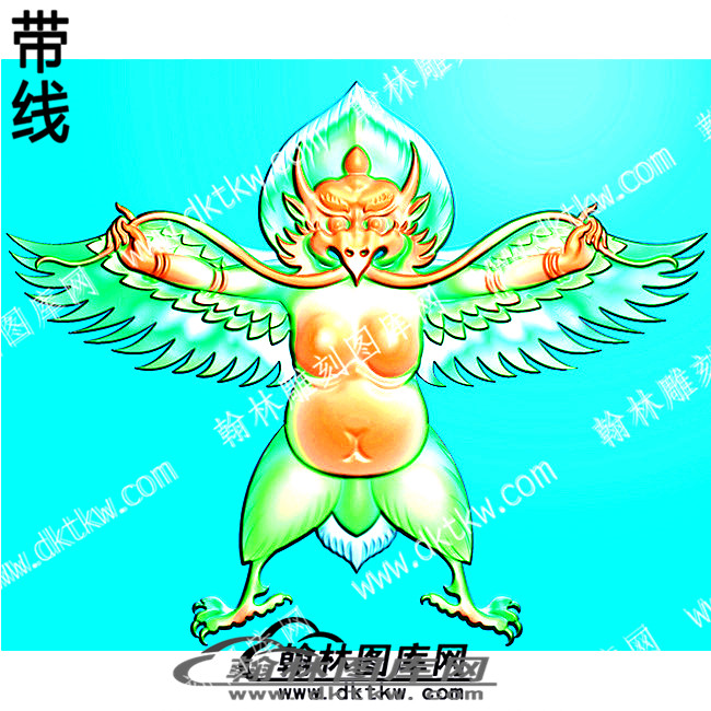 藏式妙翅鸟精雕图(ZSGJ-006).jpg