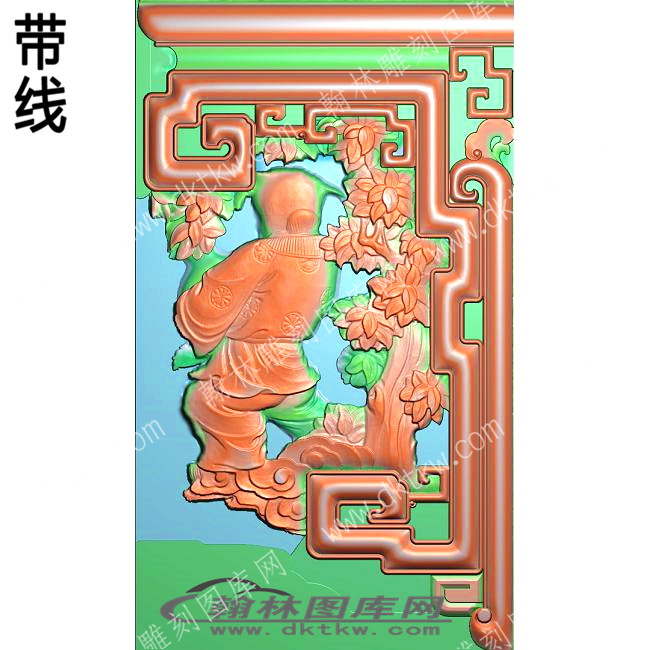 家具部件下角花石榴2带线精雕图(ZSJJ-01-51).jpg