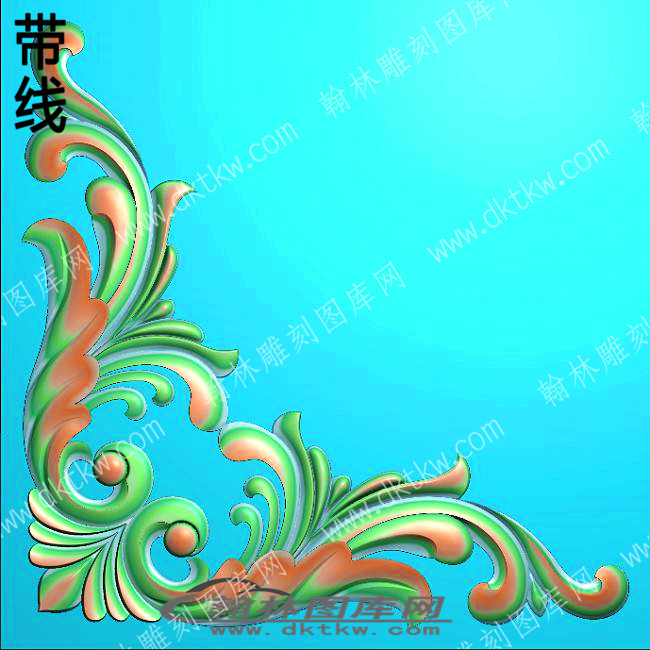 家具部件洋花11角花带线精雕图(ZSJJ-01-52).jpg