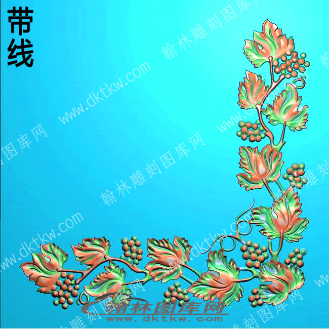 家具部件植物葡萄角花带线精雕图(ZSJJ-01-60).jpg