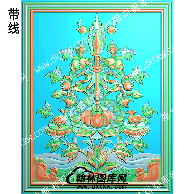 藏式圣僧图防火轮图海水莲花鸟经书宝剑带线精雕图(ZSJJ-02-23).jpg