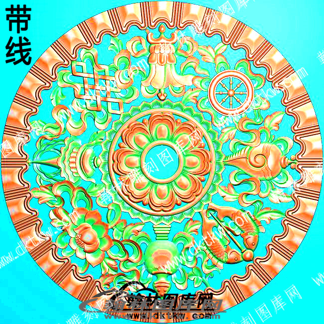 藏式八宝组合圆灯盘带线精雕图(ZSJJ-04-02).jpg