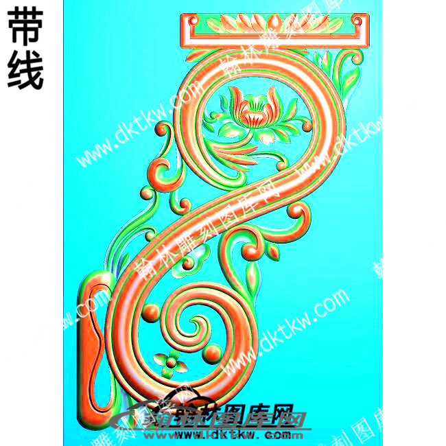 家具古建荷花牛腿撑拱带线精雕图(ZSJJ-06-33).jpg