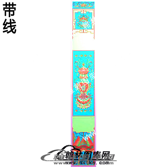 藏式八宝洋花组合门板背板带线精雕图(ZSJJ-07-01).jpg