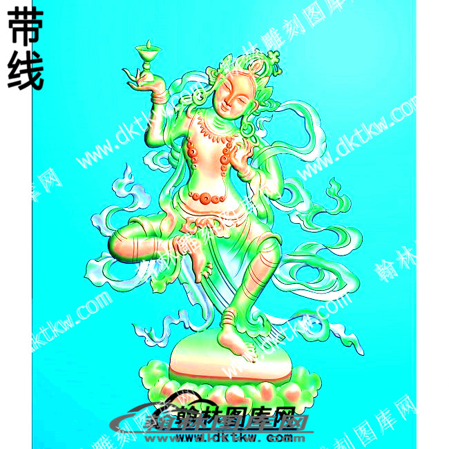 藏式人物十大天女带线精雕图04(ZSRW-02-05).jpg