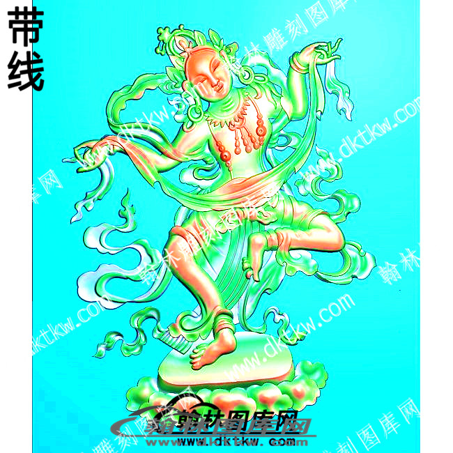 藏式人物十大天女带线精雕图05(ZSRW-02-06).jpg