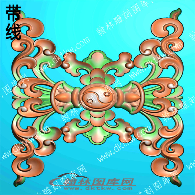 藏式家具多杰角花带线精雕图(ZSYH-01-07).jpg