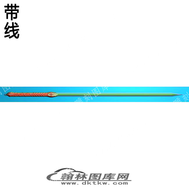 工艺品游戏武器宝剑望舒剑带线精雕图(DJF-385).jpg