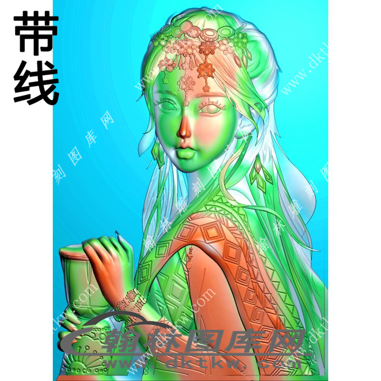 中式精雕图美女人物精雕图（ZSRW-001）.jpg