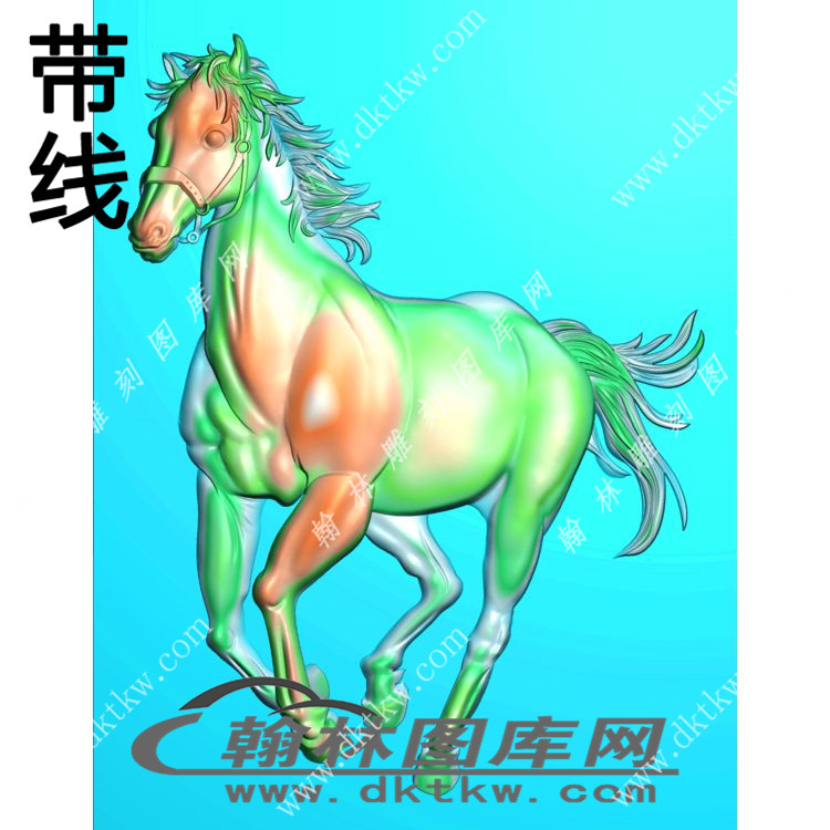 中式骏马动物精雕图（ZSDW-001）.jpg