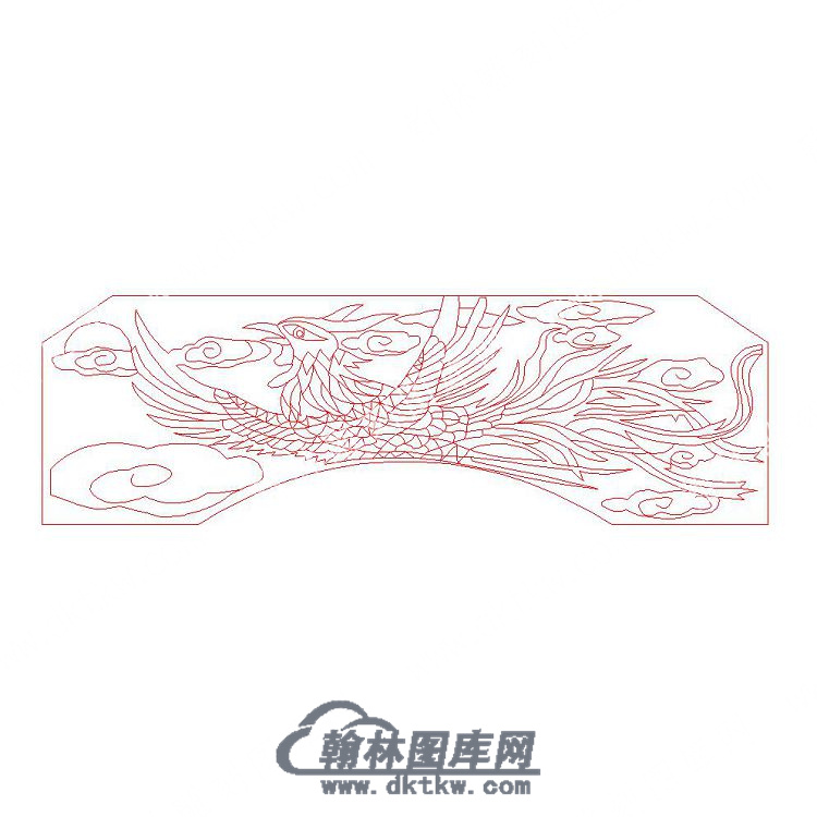 墓碑碑头凤飞矢量线雕图（MBBT-205).jpg