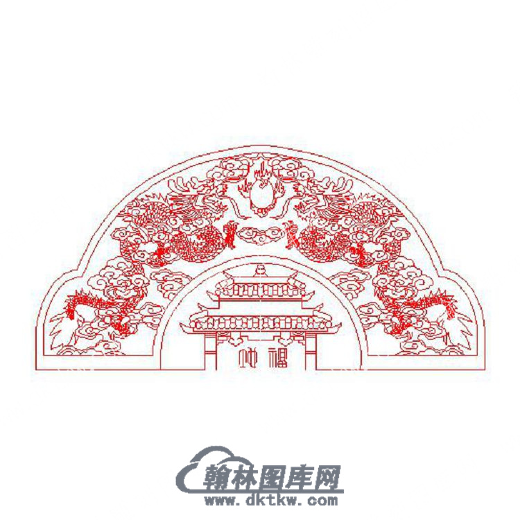 墓碑碑头双龙矢量线雕图（MBBT-274).jpg