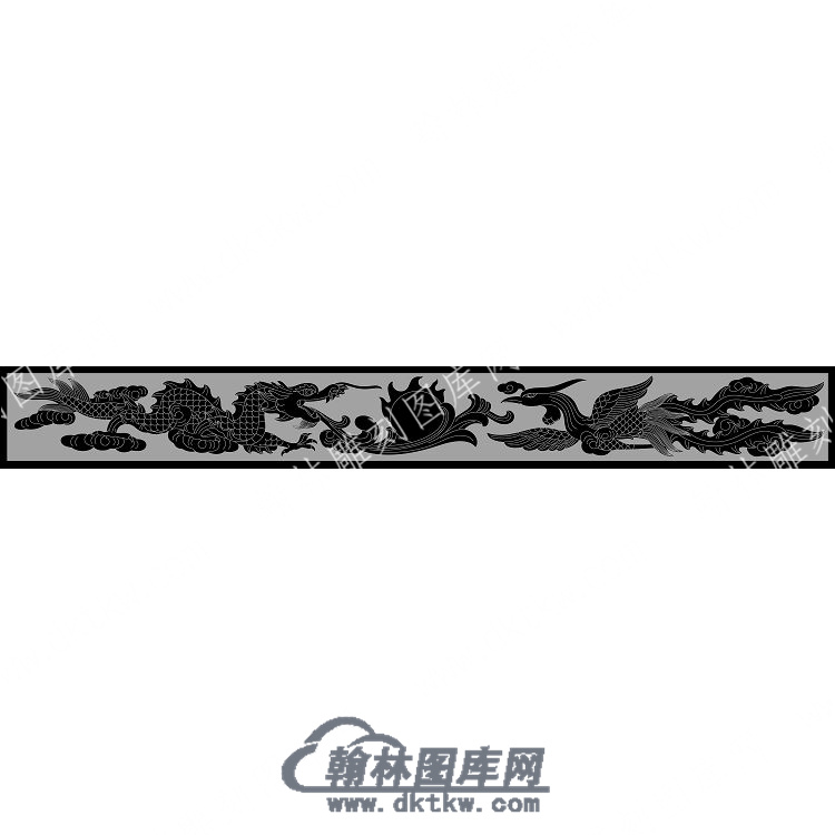 墓碑横梁龙凤线雕图（MBHL-140).jpg