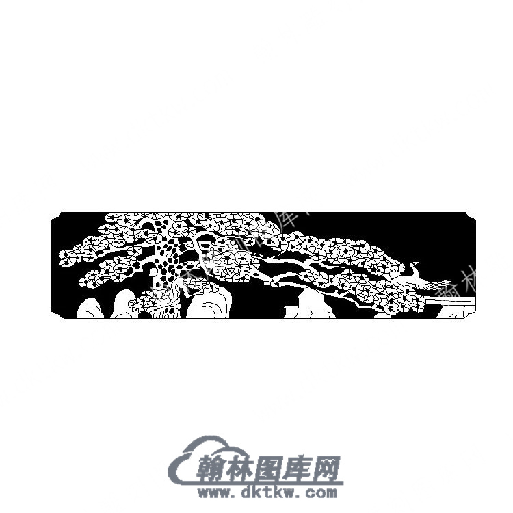 墓碑栏板松柏矢量线雕图（MBLB-523).JPG