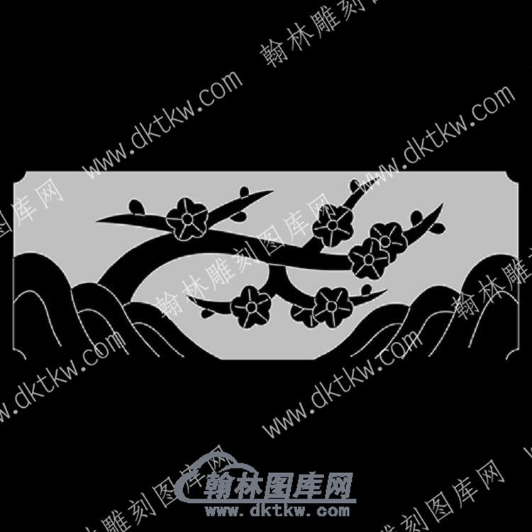 墓碑栏板梅花线雕图（MBLB-601).jpg