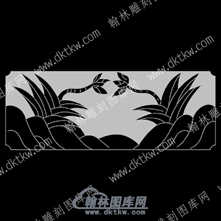 墓碑栏板花草线雕图（MBLB-603).jpg