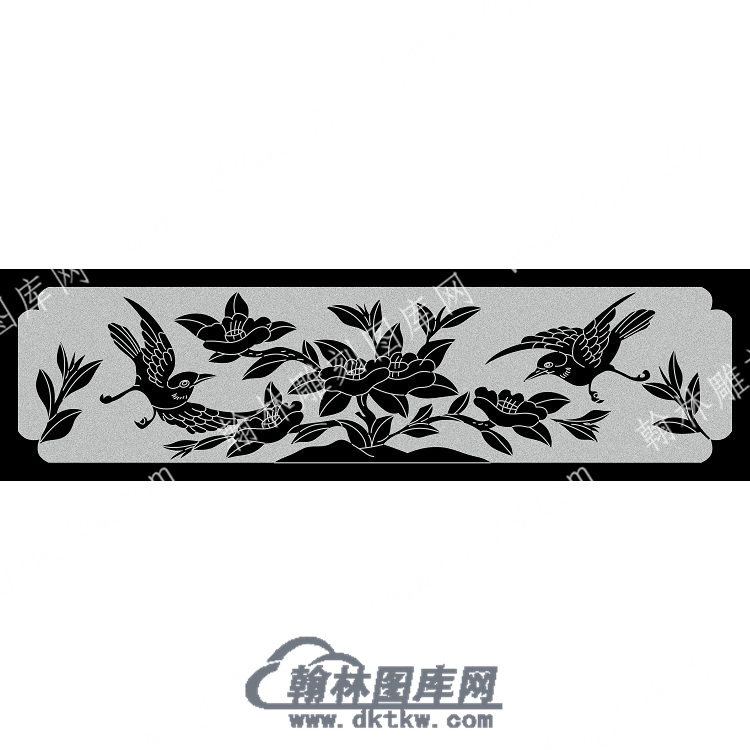 墓碑栏板花草鸟线雕图（MBLB-549).jpg