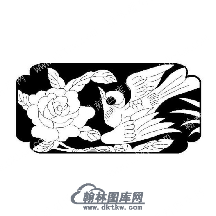 墓碑栏板花鸟矢量线雕图（MBLB-520).jpg