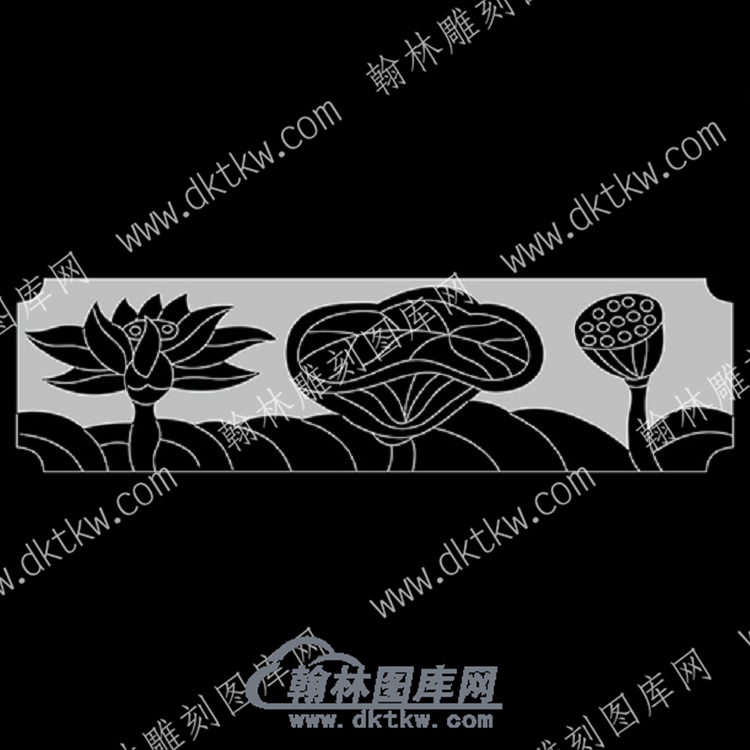 墓碑栏板莲花莲蓬线雕图（MBLB-569).jpg