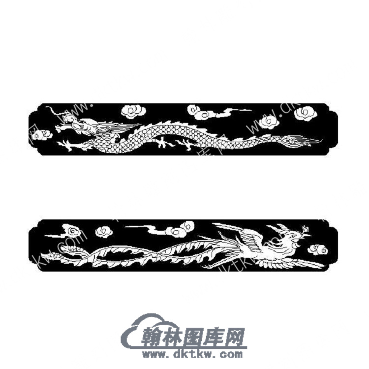 墓碑栏板龙凤矢量线雕图（MBLB-533).jpg
