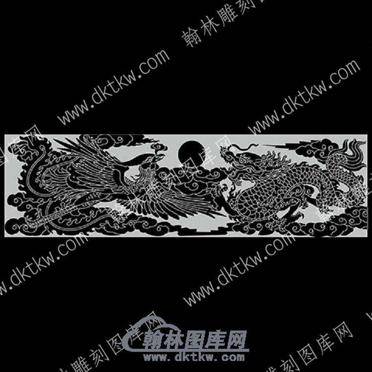墓碑栏板龙凤线雕图（MBLB-595).jpg