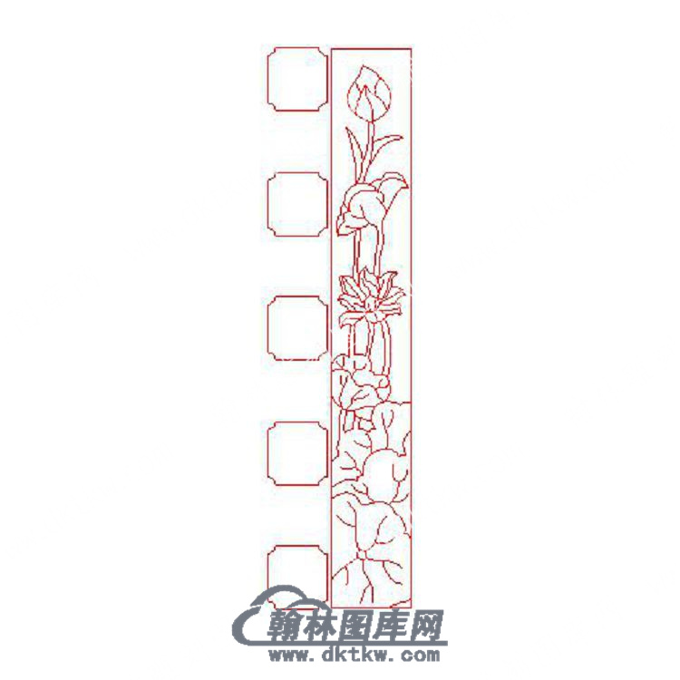 墓碑立柱莲花荷叶矢量线雕图（MBLZ-162).jpg