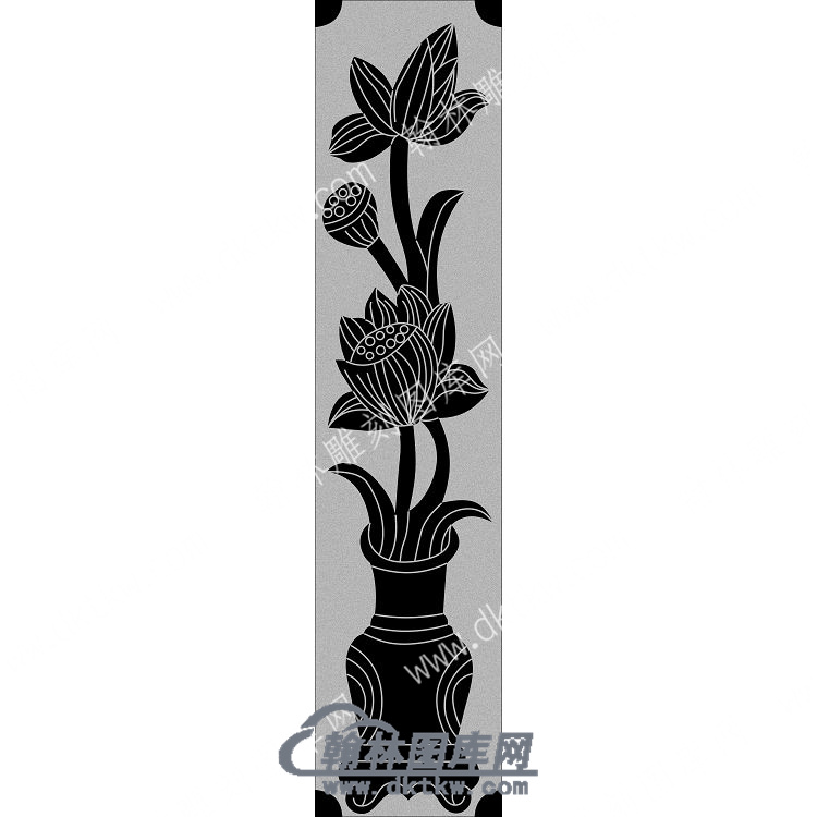 墓碑立柱莲蓬花瓶线雕图（MBLZ-161).jpg