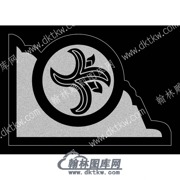 墓碑抱鼓耳朵花纹线雕图（MBBG-759).jpg