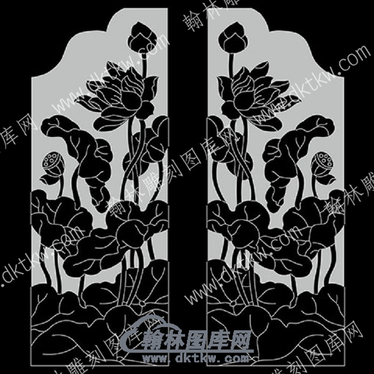 墓碑抱鼓耳朵荷莲花线雕图（MBBG-762).jpg