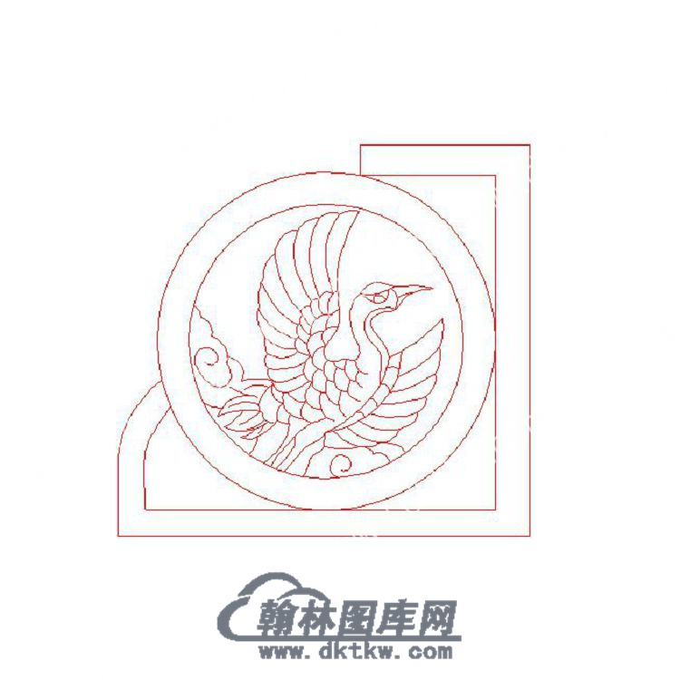 墓碑抱鼓耳朵鸟矢量线雕图（MBBG-788).jpg