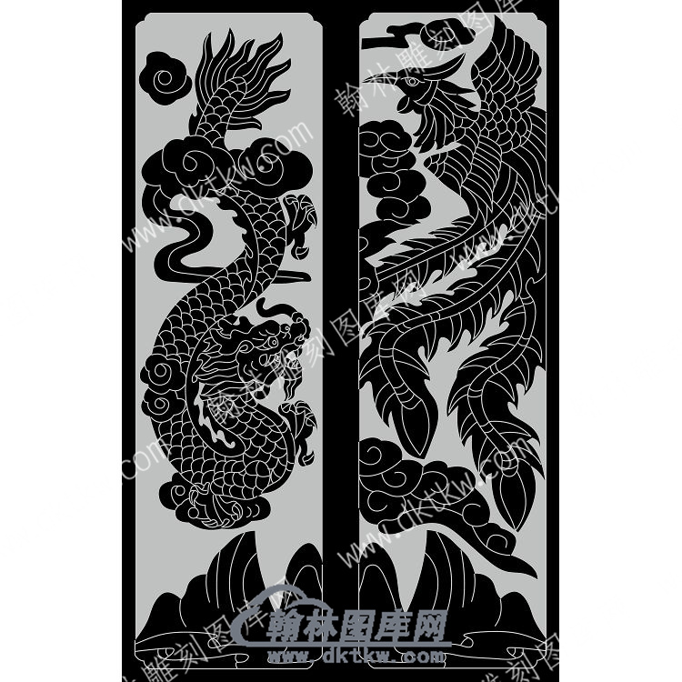 墓碑其它龙凤线雕图（MBQT-064).jpg