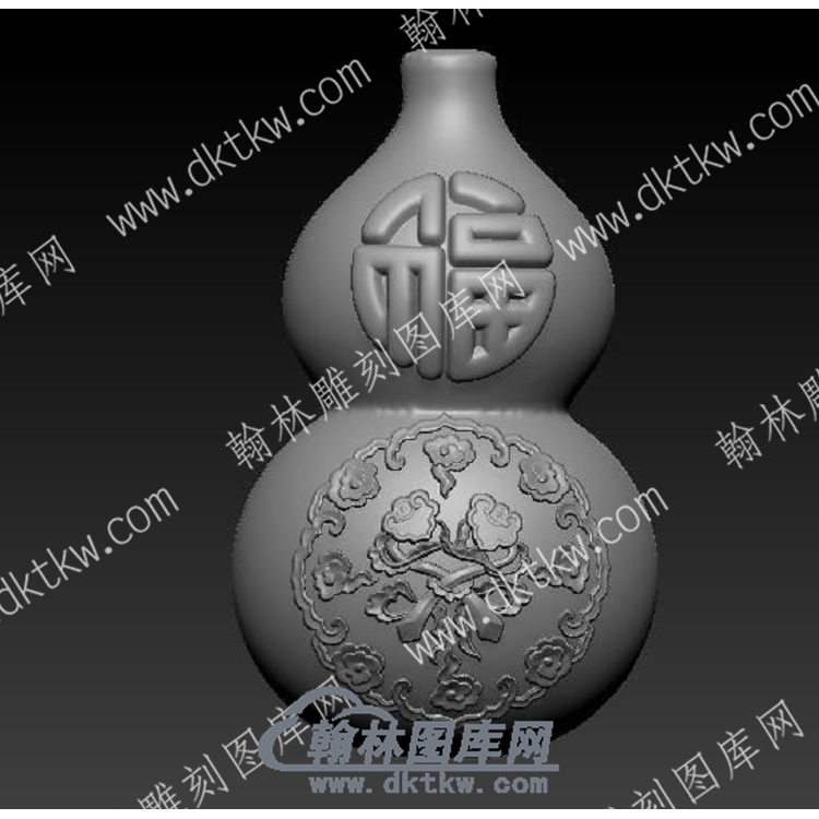 立体葫芦如意福纹圆雕图（YDZH-079）.jpg