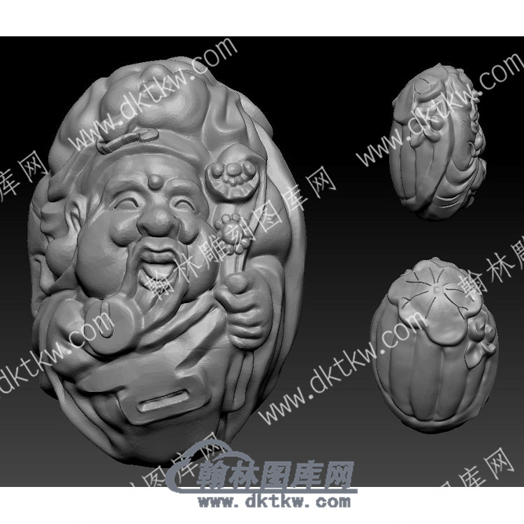 立体如意荷叶禄星圆雕图（YDCS-020）.JPG