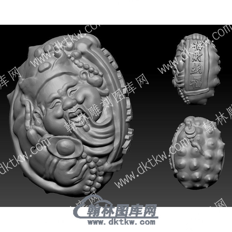 立体招财纳福元宝福星圆雕图（YDCS-050）.JPG