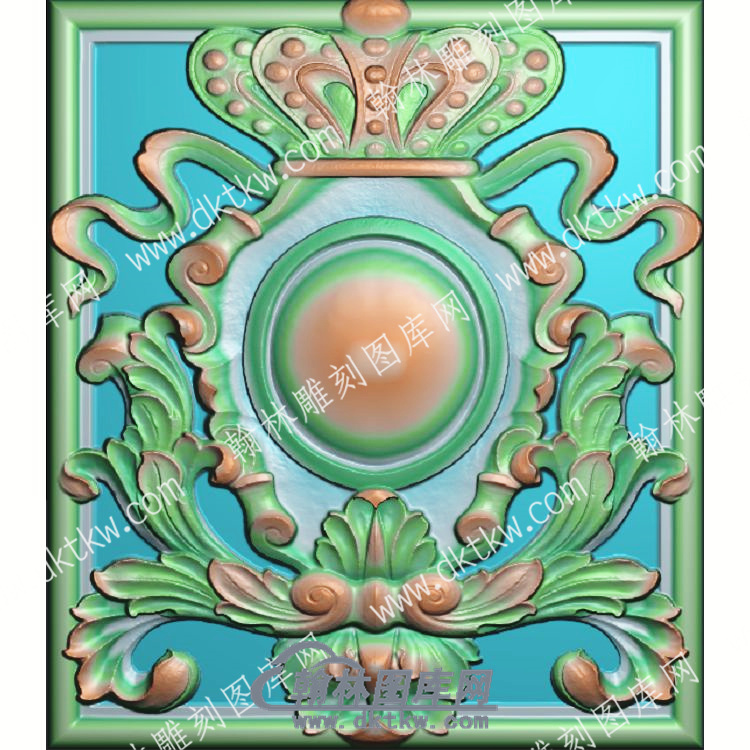 欧式皇冠方形洋花精雕图（OSYH-405）.jpg